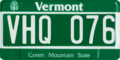 VT license plate VHQ076
