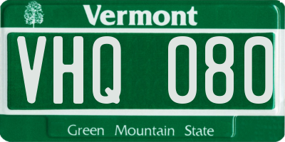 VT license plate VHQ080