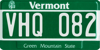 VT license plate VHQ082