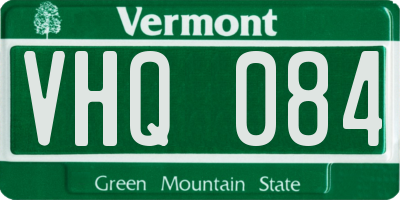 VT license plate VHQ084
