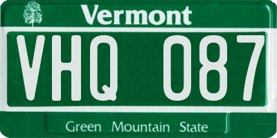 VT license plate VHQ087