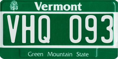 VT license plate VHQ093