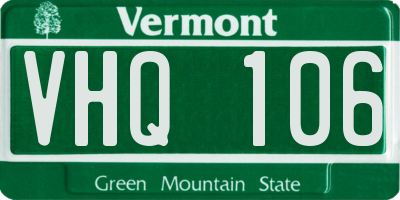 VT license plate VHQ106