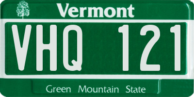 VT license plate VHQ121