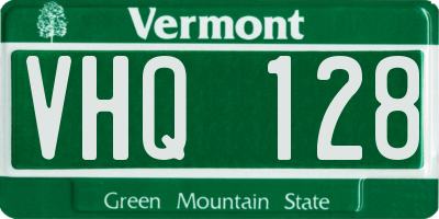 VT license plate VHQ128