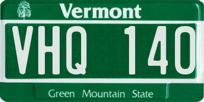 VT license plate VHQ140