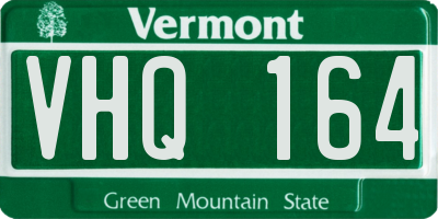 VT license plate VHQ164