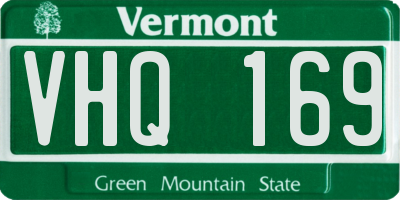 VT license plate VHQ169
