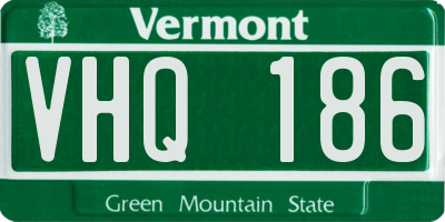VT license plate VHQ186
