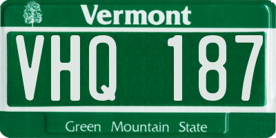 VT license plate VHQ187
