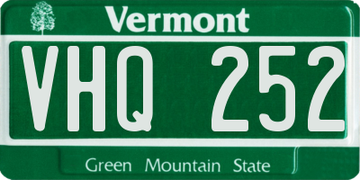 VT license plate VHQ252