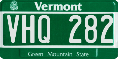 VT license plate VHQ282