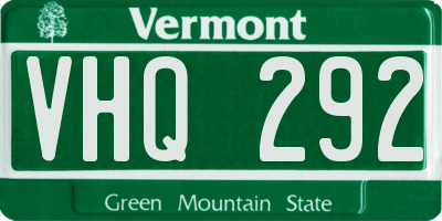 VT license plate VHQ292