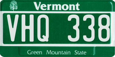VT license plate VHQ338