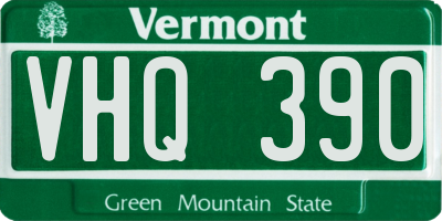 VT license plate VHQ390