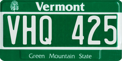 VT license plate VHQ425