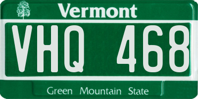 VT license plate VHQ468