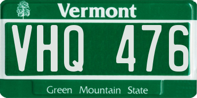 VT license plate VHQ476