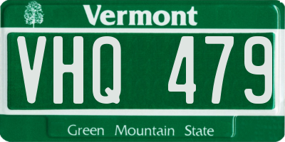 VT license plate VHQ479