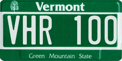 VT license plate VHR100