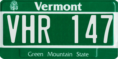 VT license plate VHR147