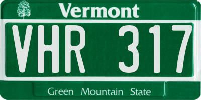 VT license plate VHR317