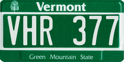 VT license plate VHR377