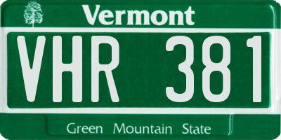 VT license plate VHR381