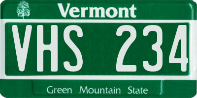 VT license plate VHS234