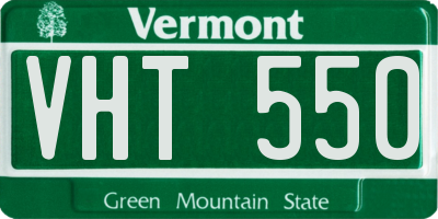 VT license plate VHT550