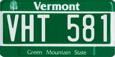 VT license plate VHT581