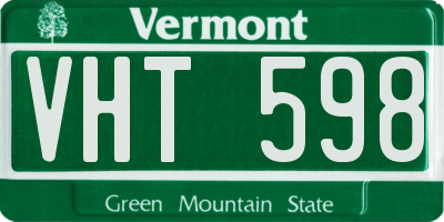 VT license plate VHT598