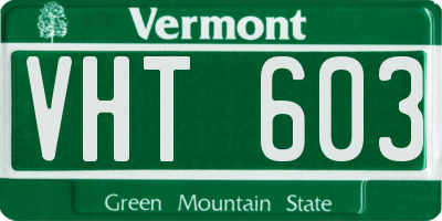 VT license plate VHT603