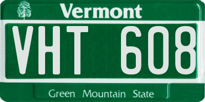 VT license plate VHT608