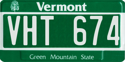VT license plate VHT674