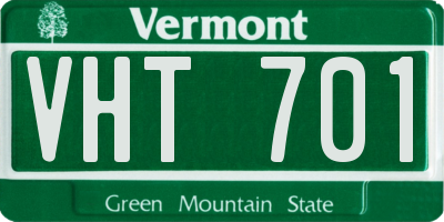 VT license plate VHT701
