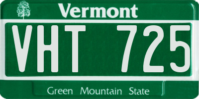 VT license plate VHT725