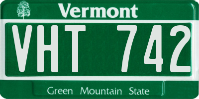 VT license plate VHT742