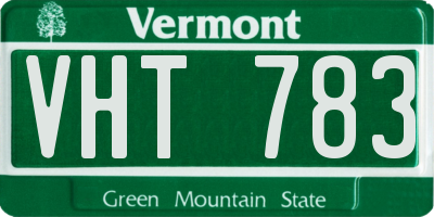 VT license plate VHT783