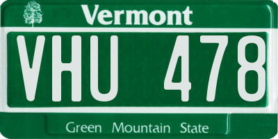 VT license plate VHU478