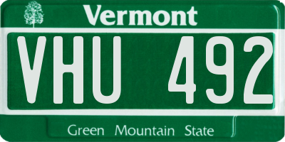 VT license plate VHU492