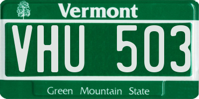 VT license plate VHU503