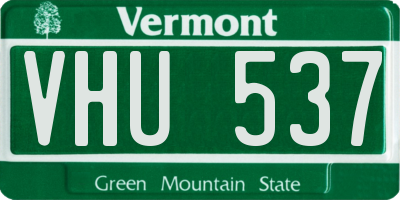 VT license plate VHU537