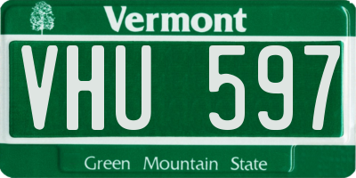 VT license plate VHU597