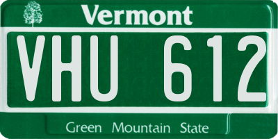 VT license plate VHU612