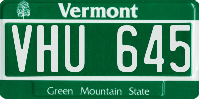 VT license plate VHU645
