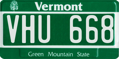 VT license plate VHU668
