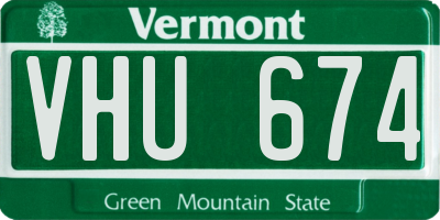 VT license plate VHU674
