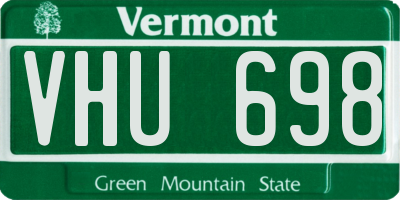 VT license plate VHU698