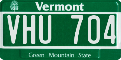 VT license plate VHU704
